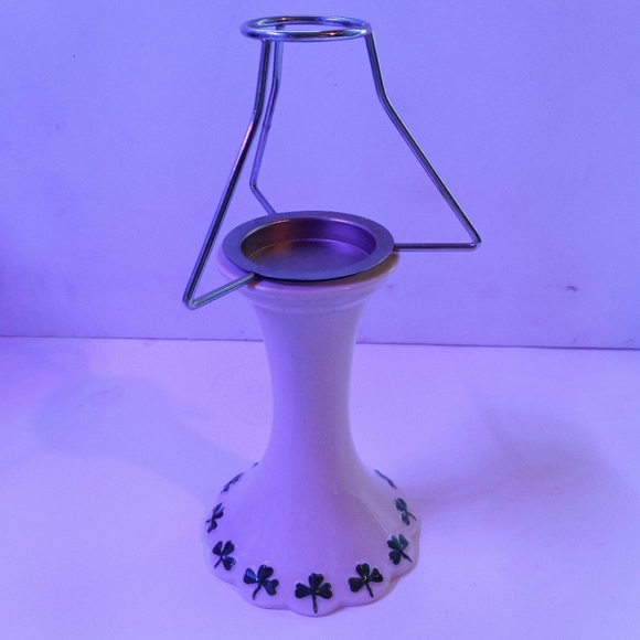 GEO Z LEFTON PORCELAIN CANDLE HOLDER SHAMROCK IRISH ST. PATTY'S DAY TEALIGHT - Picture 7 of 11